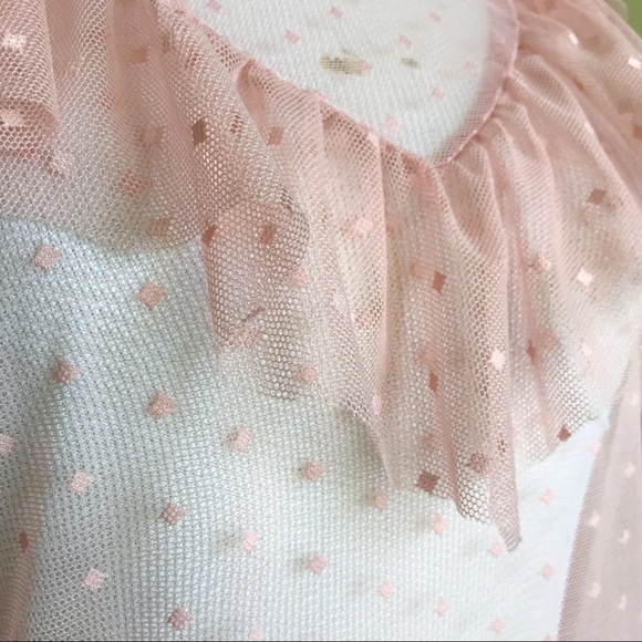 Forever 21 Sheer Blush Diamond Print Top - Picture 7 of 8